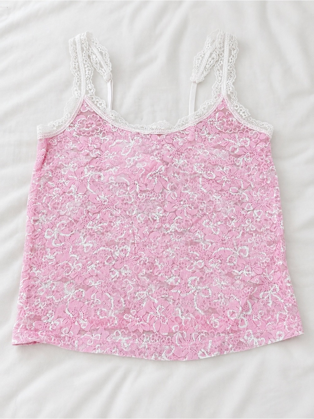 PINK x LoveShackFancy Lace-Trim Tank Top